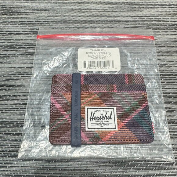 Herschel Wallet Charlie Silrose Plaid - Picture 1 of 3